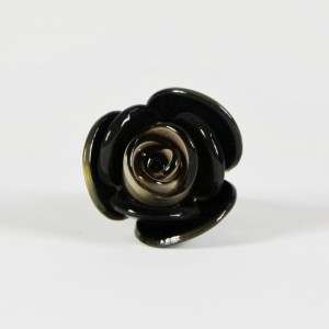 Bague fleur noire